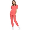 MediChic Womens 8-Pocket Scrubs Set- Mock Neck with 4-Pocket Jogger Scrub Pants - 2 of 4