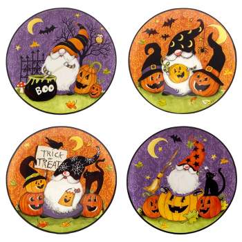 Set of 4 Halloween Gnomes Dessert Plates - Certified International