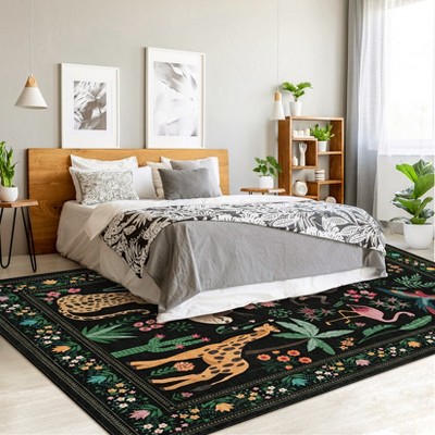 Washable Animal Rug Soft Low Pile Non Slip Large Carpet For Living Room, Nursery, Hallway, Entryway, Nursery, Kids Room