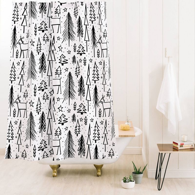 Heather Dutton Winter Wonderland Christmas Shower Curtain Black/White - Deny Designs, 3 of 6