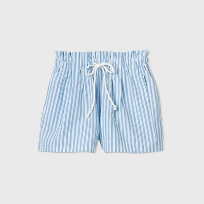 striped blue and white shorts