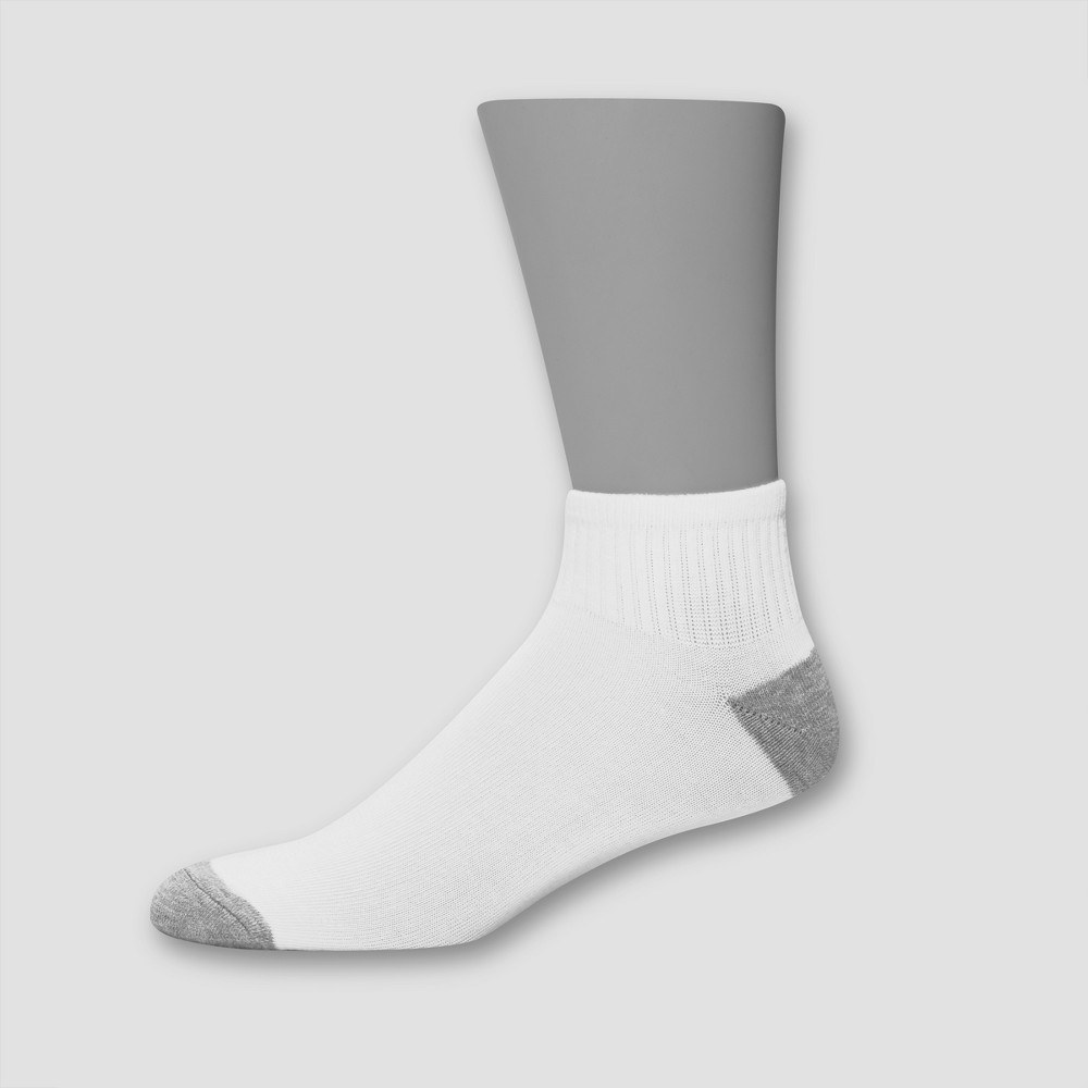 Hanes Men's 20pk Lightweight Comfort Super Value Ankle Socks - White/Gray 6-12: Moisture Wicking, Ribbed Design -  53411350