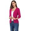 Coolmee Women's 3/4 Sleeve Knit Cardigan Sweater V-Neck Basic Classic Casual Button Down Lightweight Top - 2 of 4