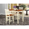 HomeStock 3-Piece Buttermilk and Cherry Finish Solid Wood Top Counter Height Dining Table Set - 2 of 4