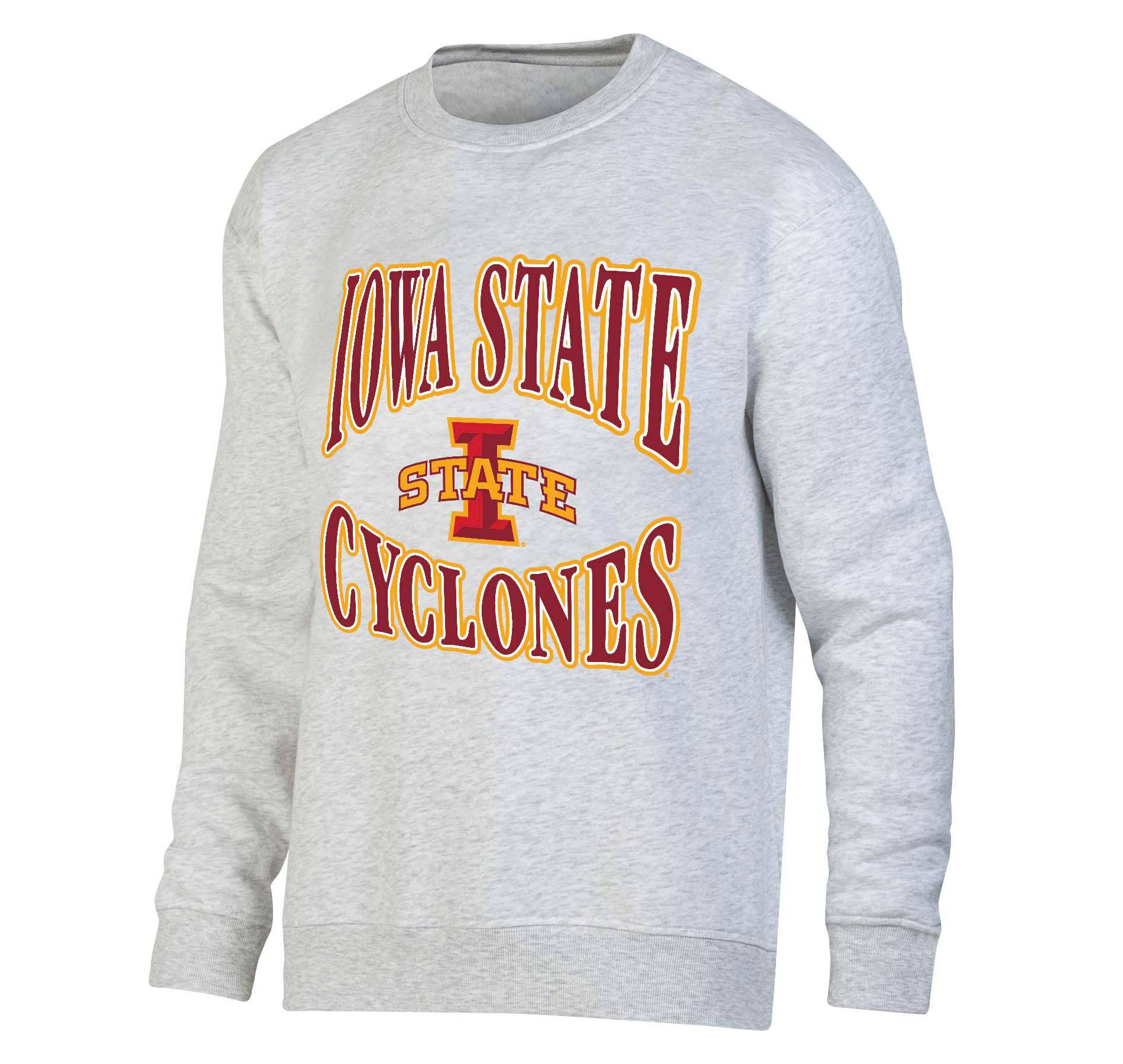 NCAA Iowa State Cyclones Men's Crew Neck Fleece Ash Sweatshirt
