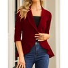 Womens Blazer 3/4 Sleeve Casual Office Business Open Front Suit Jacket Cardigan - 2 of 4