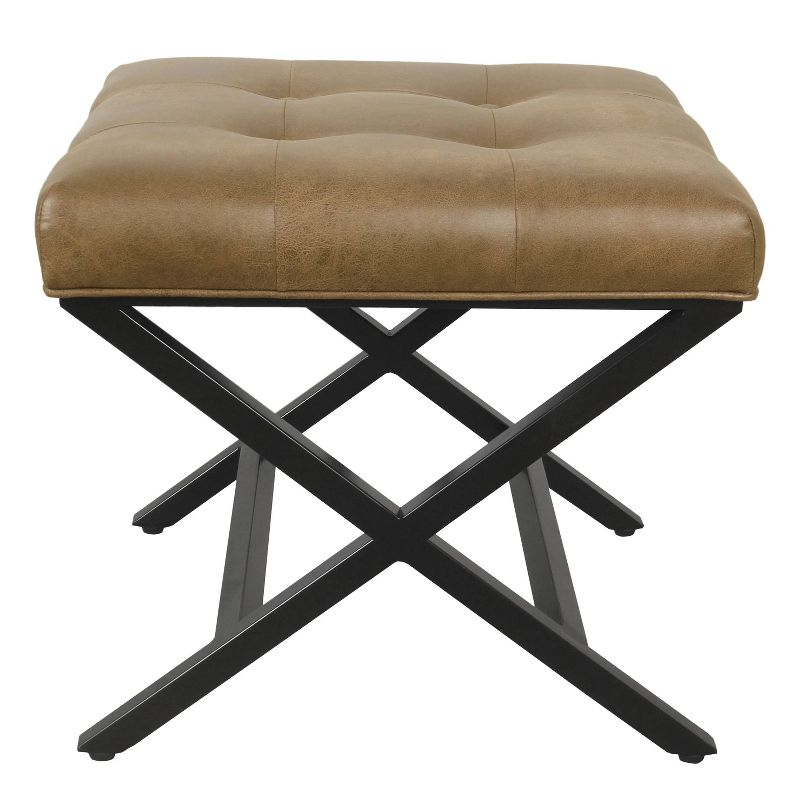 X-Design Bench Faux Leather Brown - HomePop, 3 of 12
