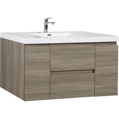 Bencmate Bathroom Storage Cabinets, Modern Wall Mounted Bathroom Storage Vanity Cabinet, Soft Close Drawers, Gray, 47.24"*19.69"*22.44"