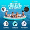 Solstice 10 Foot Inflatable 7 to 10 Person Circular Mesh Dock Floating Island Platform w/ Removeable Center, Cup Holders, Handles, Carry Bag, and Pump - 4 of 4