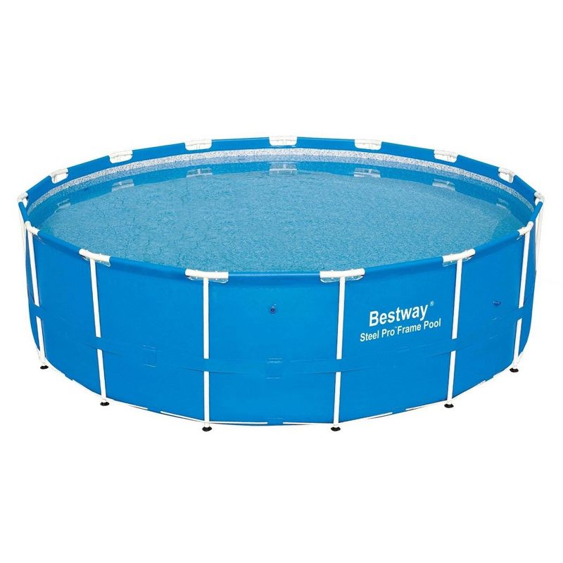 Bestway 15 Foot x 48 Inch Durable Steel Pro Frame Above Ground Pool with Repair Patch Kit and FlowClear 1000 GPH Cartridge Filter Pump, 3 of 7