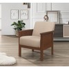 NicBex Polyester Accent Chair,Upholstered Living Room Chairs with Mid-Height Back and Wooden Arms,Modern Armchair,Club Chairs for Living Room,Brown - 2 of 4