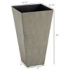SEVOBAL Planters Large Taper Planters with Drainage Holes and Plug, Set of 3 Tall for Outdoor and Indoor Plant Pots, Gray, 15.75"*15.75"*28" - 4 of 4