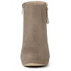 Allegra K Women's Round Toe Side Zip Low Platform Chunky Heel Ankle Booties - 3 of 4