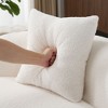 Spassway 67" White Upholstered Loveseat with Round Armrest Teddy Velvet Compression Couch with 2 Pillows - 4 of 4