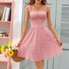 Womens Casual Square Neck Sleeveless High Waist A Line Pocket Midi Dress - 3 of 4