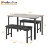 Dining Table Set for 4, 3-Piece Kitchen Table w2 Upholstered Benches, Space-Saving Dining Room Set for Breakfast Nook and Small Spaces,Outdoor Indoor - 4 of 4
