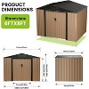 8 X 6 FT Shed Outdoor Storage Shed Metal Garden Shed with Lockable Doors, Waterproof and Anti-UV, Slooping Roof Tool Shed for Backyard, Patio - 4 of 4