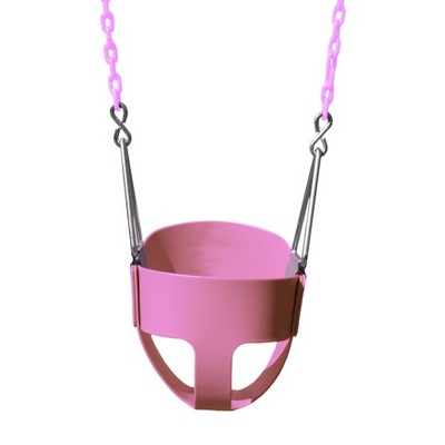 Gorilla Playsets Full Bucket Toddler Swing - Pink with Pink Chains