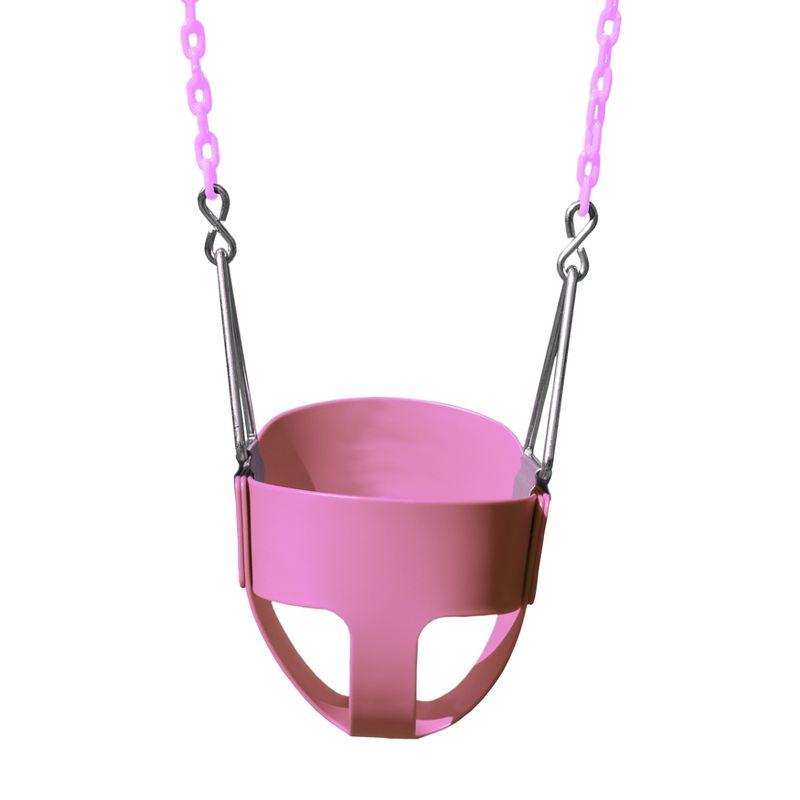 Gorilla Playsets Full Bucket Toddler Swing - Pink with Pink Chains, 1 of 6
