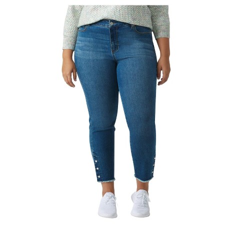 Dressbarn Women's Plus Westport Signature 5 Pocket Skinny Ankle Jeans ...
