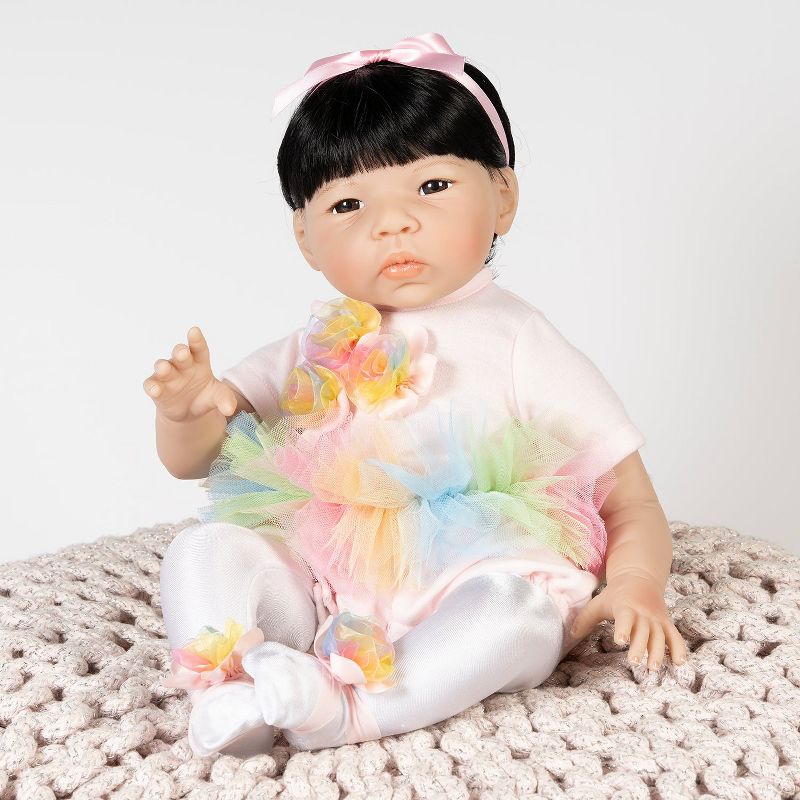 Paradise Galleries  Rainbow Ballerina Doll, 19.5 inch Reborn Toddler inch Made in GentleTouch Vinyl, 5-Piece Reborn Doll Gift Set, 1 of 9