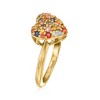 Ross-Simons 0.60 ct. t.w. Multicolored Sapphire Heart Ring in 18kt Gold Over Sterling Size 7 - 3 of 4
