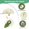 Unique Bargains Handmade Flower Brooch Boutonnieres Lapel Pin with Butterfly Buckle for Men Suits 12 Pcs - 2 of 4