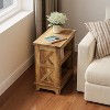 Tribesigns End Table, Wooden Side Table with Dual Shelves & X-Design Accents, Tall Nightstand for Living Room, Bedroom, Office - 3 of 4
