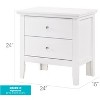 HomeStock White Nightstand 24x24x16 with Two Drawers, Sleek Transitional Bedside Table with Ample Storage and Modern Clean Finish - 2 of 4
