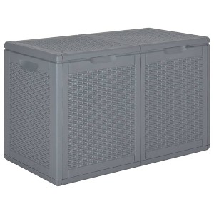 VidaXL Patio Storage Box Gray PP Rattan 47.6 gal - 1 of 4