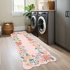 Vintage Floral Scalloped Area Rug Machine Washable Rug Stain Resistant Easy Cleaning Carpet Non Slip Soft Low Pile Folding Floor Cover For Home - 3 of 4