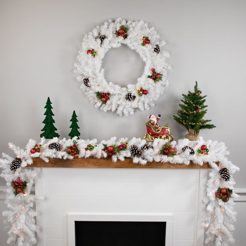 Northlight 24" Unlit White Canadian Pine Artificial Christmas Wreath, 4 of 10