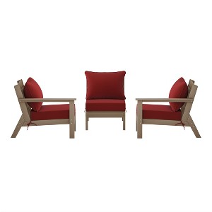 WestinTrends Avalon Outdoor Patio HDPE Loveseat Sofa with Patio Cushions - 1 of 4