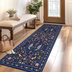 Washable Rug, Area Rugs for Living Room, Non Slip Rustic Floral Rug ...
