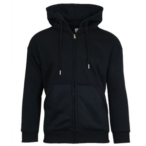 Men's Faux Shearling Lined Full Zip-Up Hoodie Sweatshirt - 1 of 4