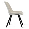 Kourtney Modern Dining Chair for 4, Custom-made Upholstered Side Chair With Black Legs (Set of 4)-Maison Boucle - 4 of 4