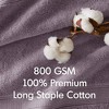100% Cotton Solid Color Heavyweight Bath Towel Set, Anti-Microbial Certified Highly Absorbent Plushy Bath Towel - 3 of 4