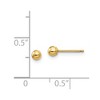 Black Bow Jewelry 3mm Polished Ball Silicone Back Stud Earrings in 14k Yellow Gold - 4 of 4
