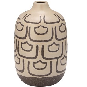 Sagebrook Home 10" Ceramic Vase - Contemporary Decorative Vase in with Creative Abstract Design Table Decor - 1 of 4