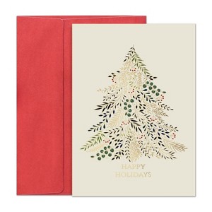 Masterpiece Studios Petite Christmas Holiday Cards, Gilded Greenery 16 Cards/Envelopes, 4" x 6" - 1 of 1