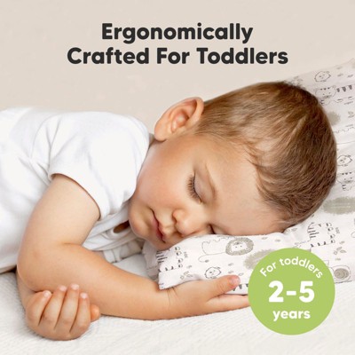 Soft Organic Cotton Toddler Pillow with Animal Print