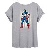Women's - Marvel - Captain America Retro Distressed Flag Oversized Graphic T-Shirt - 2 of 4