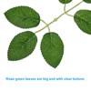 Unique Bargains Silk Plastic DIY Wedding Artificial Rose Leaves Green - 4 of 4