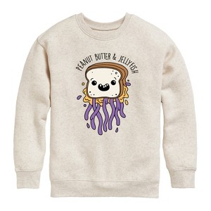 Boys' - Instant Message - Peanut Butter & Jellyfish Graphic Long Sleeve Fleece Sweatshirt - 1 of 4