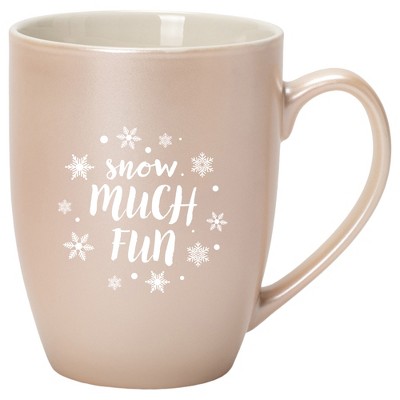 Elanze Designs Snow Much Fun Precious Pearl 10 ounce New Bone China Coffee Cup Mug