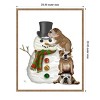 Amanti Art 23"x28" Christmas Bulldogs Building Snowman Fab Funky Framed Canvas Wall Art - 4 of 4