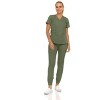 MediChic Scrubs for Women's V-Neck Scrub Set with Six Pocket Cargo Jogger Pants with 4-Way Stretch - 2 of 4