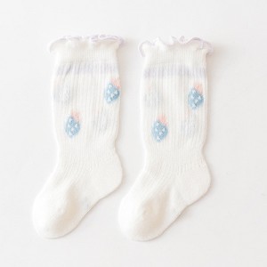 MyKids-Usa Baby Girl Floral Print Pattern Mesh Breathable High Tube Socks - 1 of 4