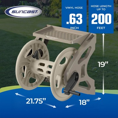 Suncast Taupe Resin Wall Mounted Hose Reel with Tray