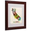 Trademark Fine Art -Michael Tompsett 'California Map' Matted Framed Art - image 2 of 4